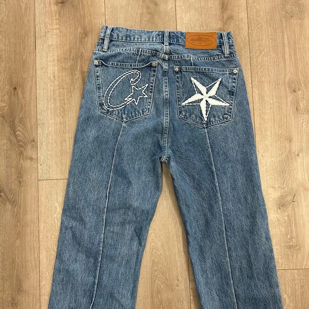 SS23 Corteiz C-Star Denim Jeans 'Blue' size Small S Streetwear 28x32 B30